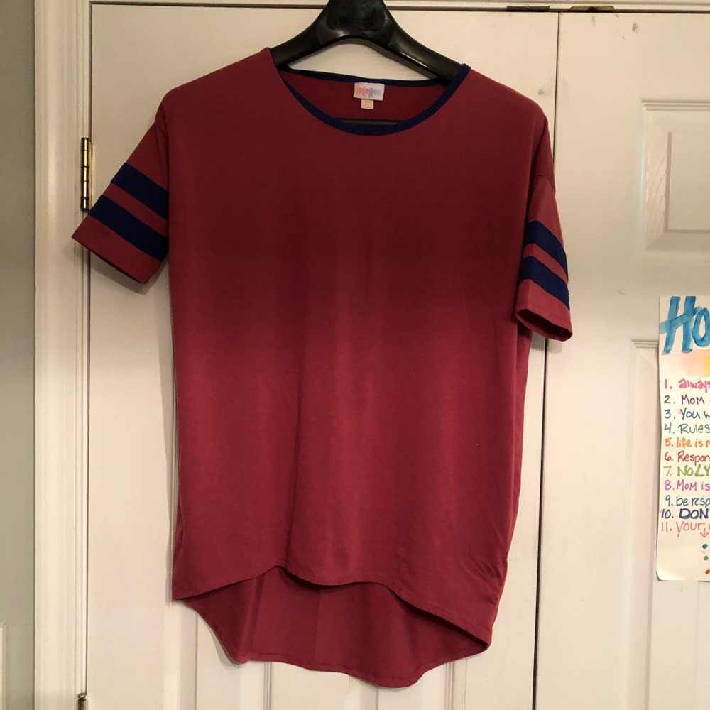 Lularoe Irma xxs Burgundy and Navi